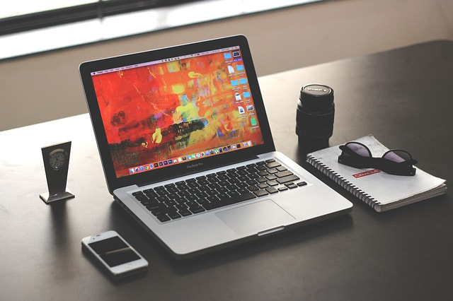 Laptop computer on desk